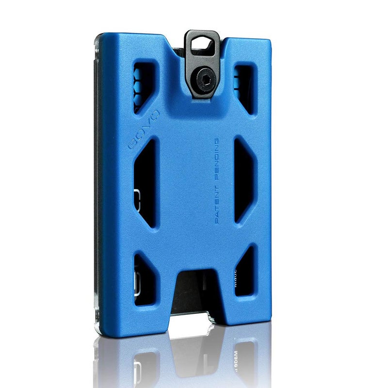 GOVO T4 Badge Holder No-Clip Version - Durable Polycarbonate ID Card Holder Holds 1 to 4 Cards (Blue) - Image 1